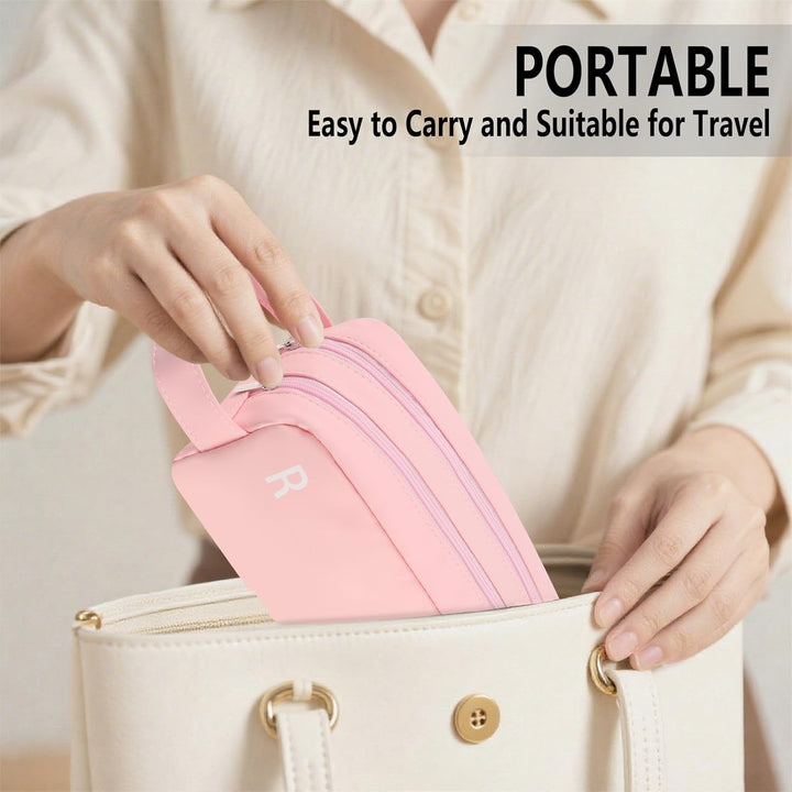 Daily Contact Lens Organizer Case,Portable Contact Lens Storage Case,Travel Contact Lens Storage Case with Clearly Labeled R & L,Storage up to 100 Lenses (Pink)