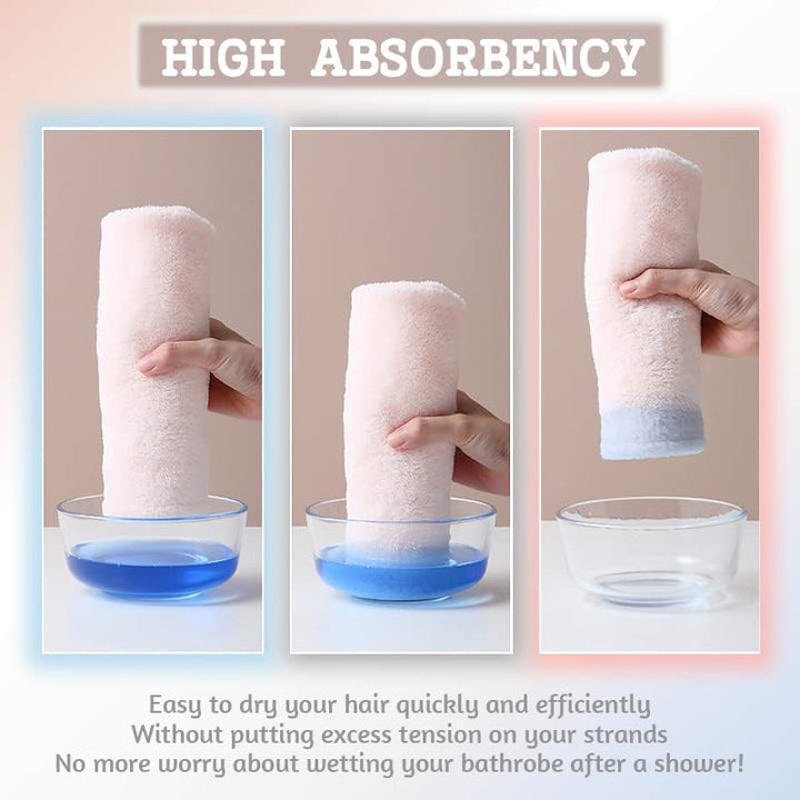 Microfiber Hair Towel Wrap | Super Absorbent Hair Turbans for Quick Dry, Grey