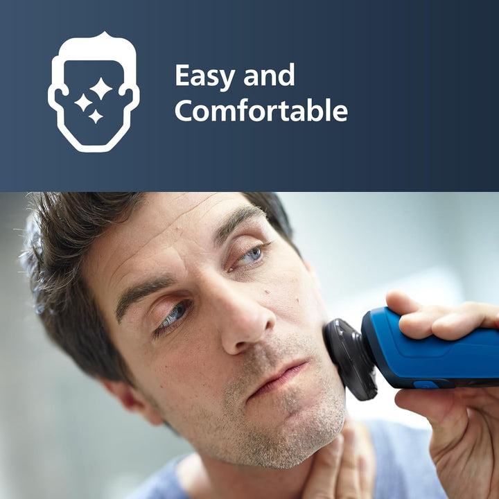 Shaver Series 5000, Wet and Dry Electric Shaver for Men, Comforttech Blades 360°, Contour Heads, Advanced Display, Smartclick Precision Trimmer, S5466/18