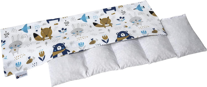 Cherry Stone Pillow 60X20Cm 800G 100% Cotton 5-Chamber Eco Natural Heat Pillow Cold Therapy Removable Pillowcase (Grid)