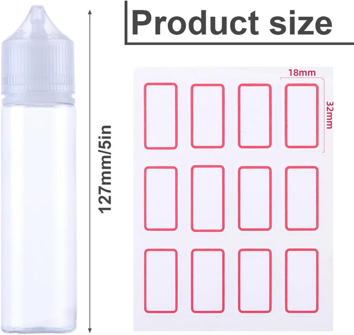 12 Pack Slim PET Plastic Bottles for Liquid Essential Oils, Empty Transparent Dropper Bottles with Transparent Caps (30Ml)