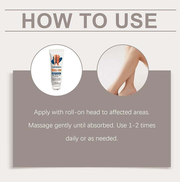 Kubozn Roll-On Cream for Lymphatic Drainage Swelling Relief, Lymphatic Drainage & Swelling Relief, Professional Leg Swelling Relief Roll-On, Edema Relief for Legs and Feet (1)