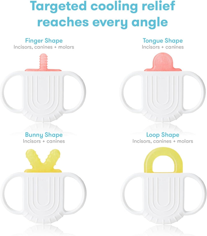 Teething Relief Not-Too-Cold-To-Hold Baby Teether: 4-In-1 Teether Toy, Bpa-Free Silicone Teething Toy