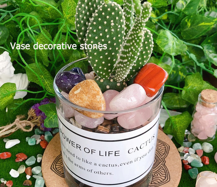 0.55Lb Healing Crystals Gemstones Set Polished Gems Stones for Kids Decorative Coloured Tumbled Bulk Chakra Spiritual Reiki Divination Meditation Rock Stone 15PCS