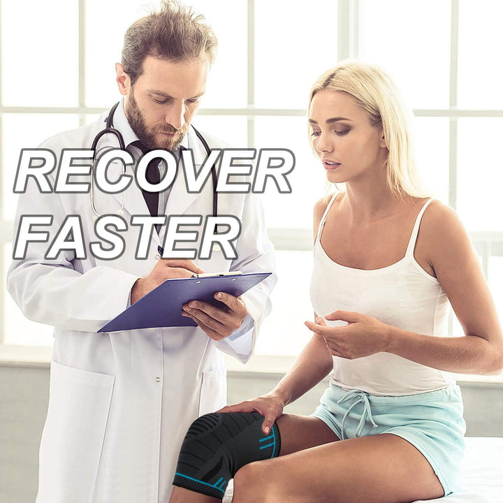 Knee Support, Breathable Anti-Slip Knee Compression Sleeve for Men & Women, Knee Support Brace for Joint Pain Relief, Arthritis, Recovery, Running, Basketball, Walking, Sports (Single Wrap)