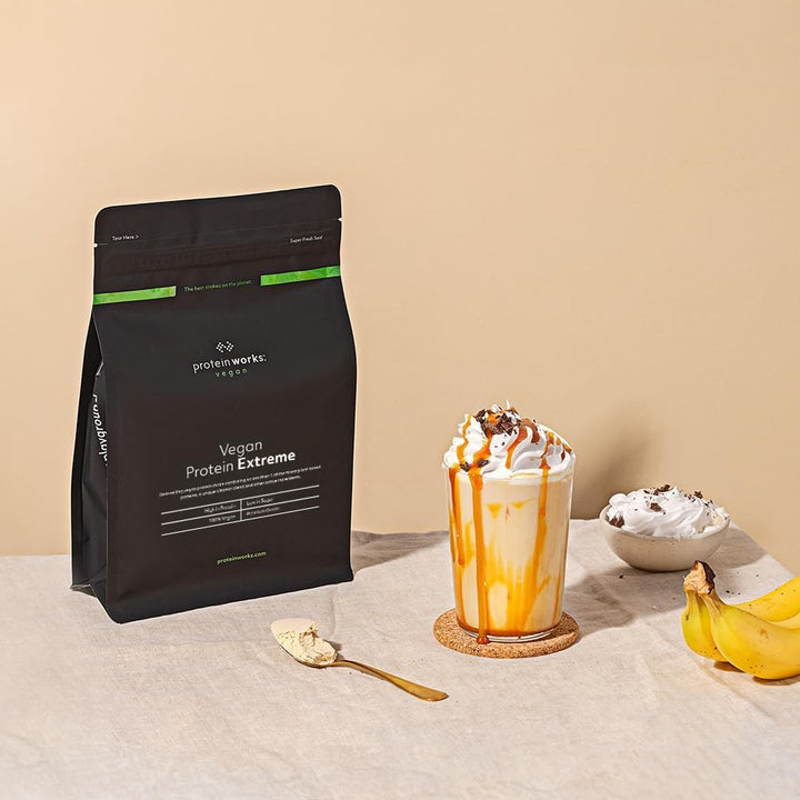 Protein Works - Vegan Protein Extreme, Added Vitamin Blend, Vegan Protein Powder, Plant Based Protein Shake, 28 Servings, Chocolate Silk, 1Kg