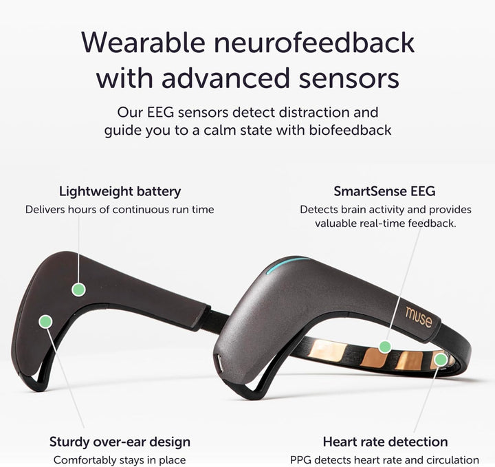 2: the Brain Sensing Headband USB-C- EEG  Headband Meditation Tracker - Multi Sensor Biofeedback Devices for Home Use with Responsive Sound Feedback Guidance - Neurofeedback Devices