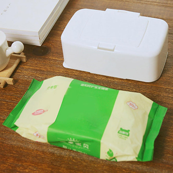 2 Pack Wet Wipes Dispenser Box, Wipes Container Holder, Napkin Storage Holder Container Box, Dustproof Toilet Tissue Paper Box with Lid, Baby Wipes Dispenser for for Bathroom, Kitchen, Office, Travel