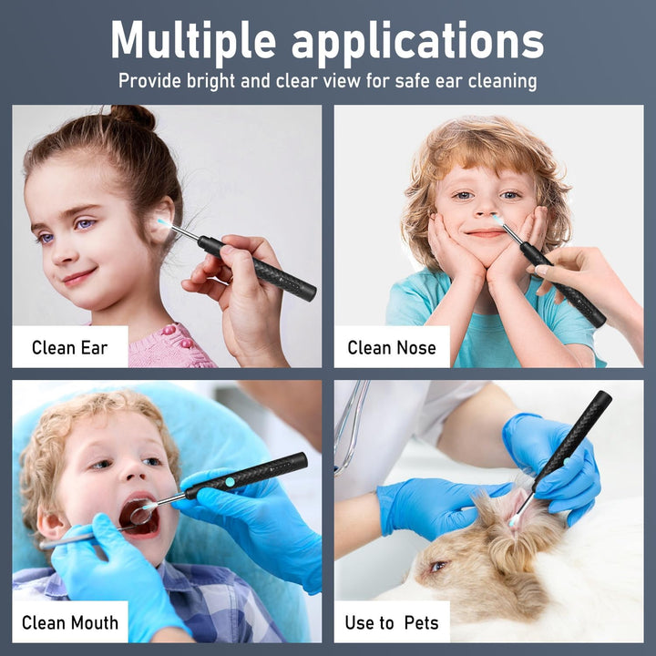 Ear Wax Removal Kit Ear Camera 1920P FHD Wireless Earcleaner Ear Wax Remover with 8 PCS Ear Spoon 3.5Mmwaterproof Ear Wax Removal Kit for Iphone and Android Smartphones