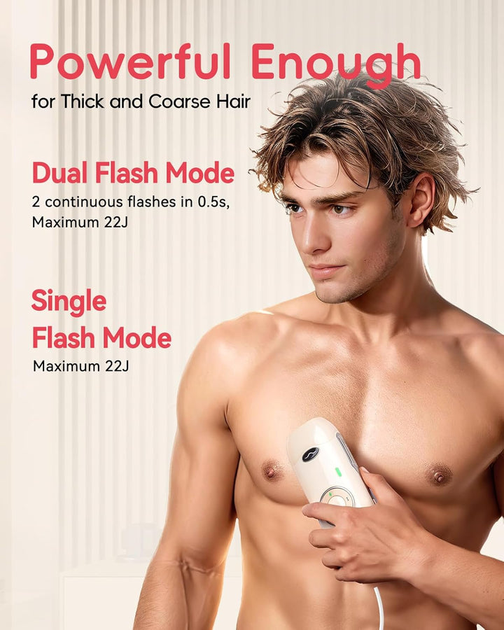 IPL Laser Hair Removal Device for Women and Men, Painless and Long Lasting Result, IGBT at Home IPL Laser Hair Remover Machine for Bikini Line Face Armpit Body, Pale Yellow