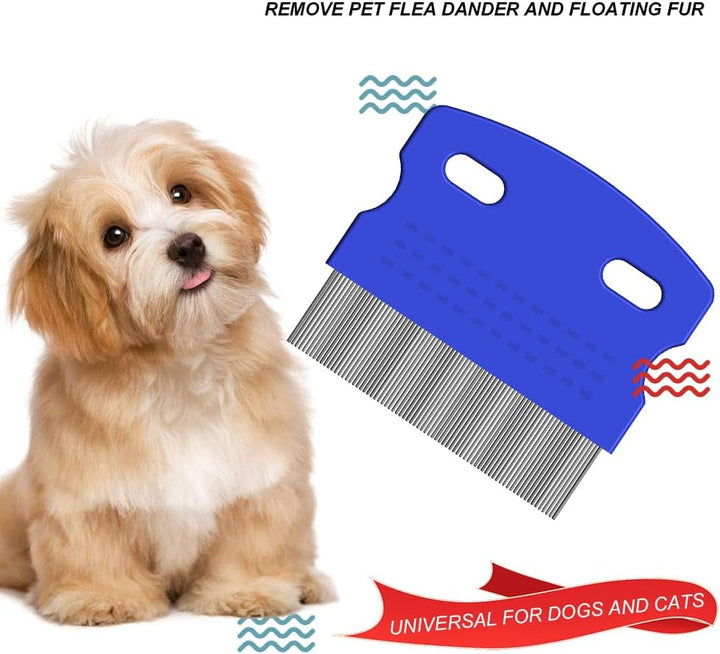 4-Piece Lice Comb Kit - Metal & Plastic Double Sided Nit & Flea Combs