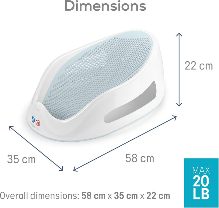 - Baby Bath Support - Soft Touch Support - Water Level Indicator - Ideal for Babies Less than 6 Months Old - Aqua