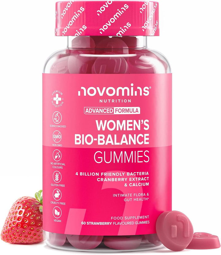 Probiotic Gummies – Women’S Bio-Balance Gummies for Intimate Flora and Gut Health – Advanced Multi-Strain Formulation – Vegan Supplement with Calcium & Cranberry Extract - Made by