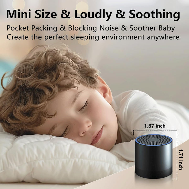 Sound Machine Mini White Noise Brown Noise Machine with 30 Soothing Sounds Loud Speaker Portable Rechargeable Baby Sleep Machine 4 Timers Memory Function for Newborn Kid Adults & Home Travel