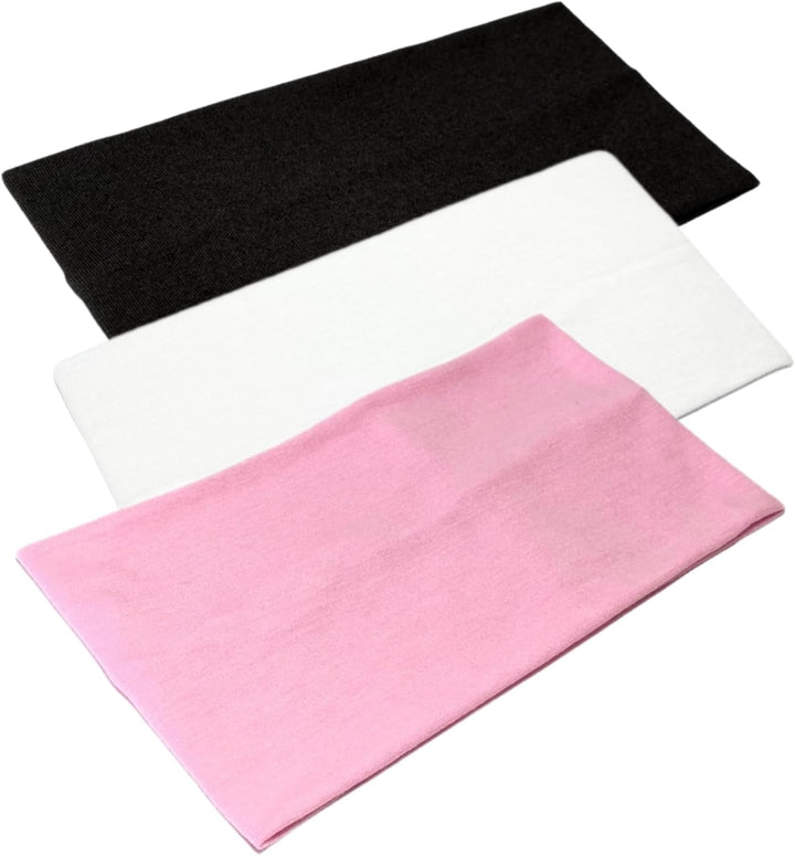 Extra Wide Headbands 11Cm Plain Stretchy Kylie Head Band 2 Pack Unisex Bandeau Headbands for Women & Men Soft Hairbands Yoga Bandana Headband (Black)