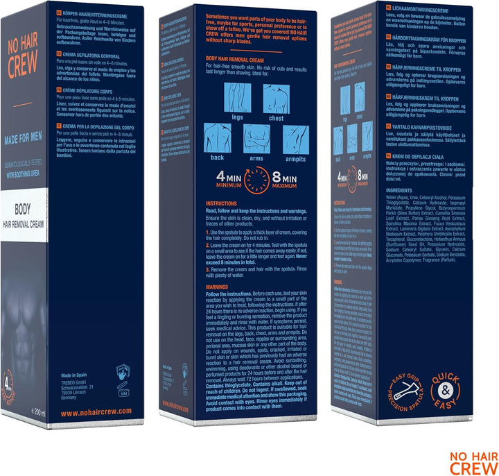 Body Hair Removal Cream – Depilatory Cream. Made for Men, 200 Ml