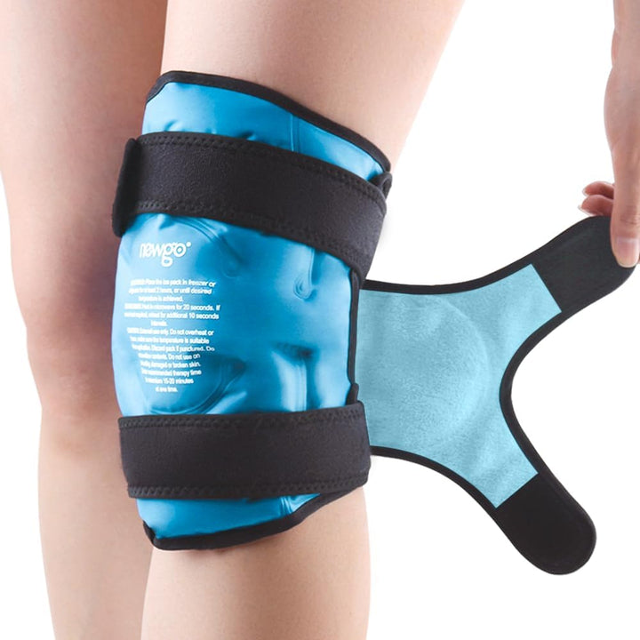 Ice Pack for Knee Replacement Surgery, Reusable Gel Cold Pack Knee Ice Pack Wrap around Entire Knee for Knee Injuries, Knee Ice Wrap for Pain Relief, Swelling, Bruises (Blue)