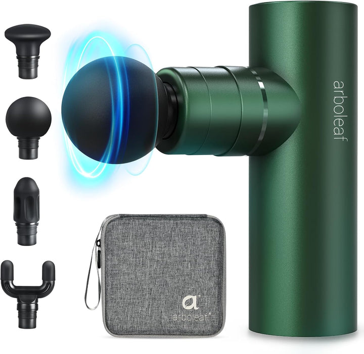 Massage Gun Mini Deep Tissue,  Muscle Massage Gun with 4 Silicone Heads 5 Speeds, 3200 RPM 1.03Lb Portable Quiet Percussion Massage Guns for Muscle Relaxation, Long Battery Life Type -C