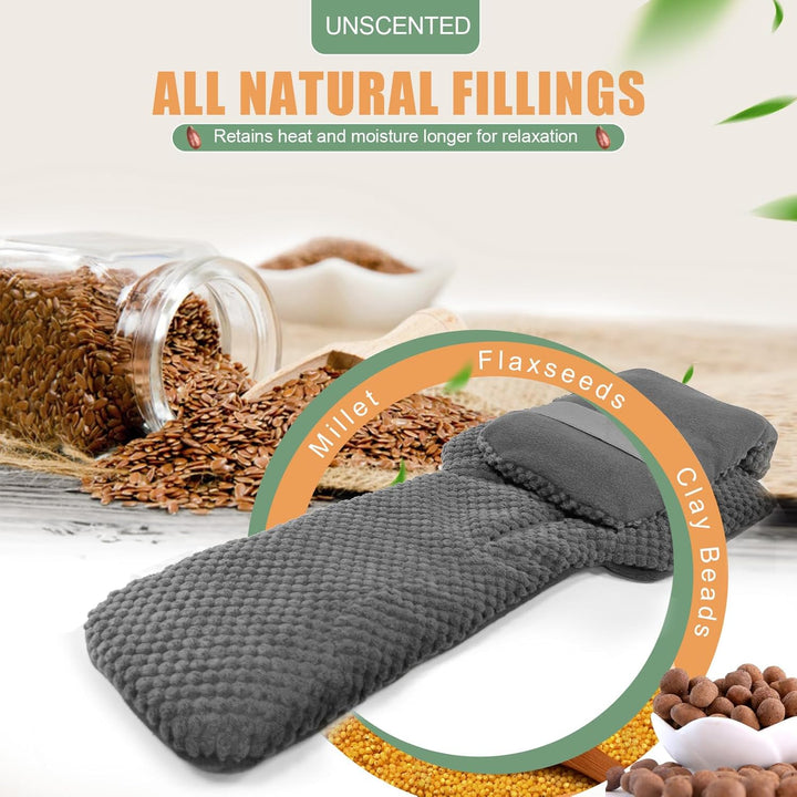 Microwave Neck Heat Pad Warmer with Washable Cover Wide Weighted Heated Neck Wrap Pain Relief Heating Pack Microwavable Wheat Bags Hot Therapy