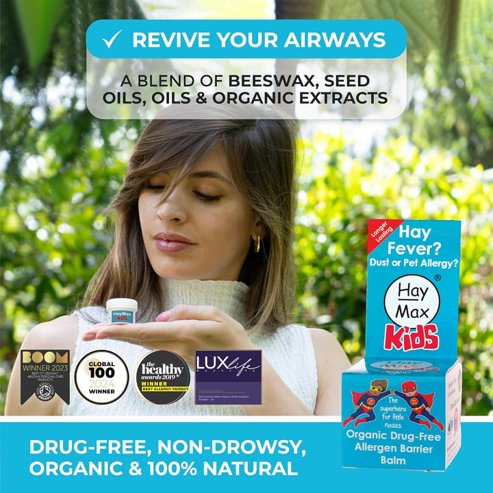 Allergen Barrier Balm - for Kids 5Ml - Organic, Natural & Non-Drowsy Hay Fever & Allergy Relief Balm - Traps & Blocks Pollen, Dust & Other Allergen Particles - Apply around the Nose & Eyes