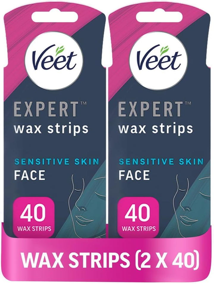 Expert Cold Wax Strips, 40 Count + 4 Finish Wipes, Hair Removal Kit for Smooth Legs, Gentle Solution for Delicate Skin, Easy and Effective Use