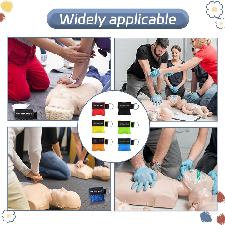 6 Pcs CPR Mask,Cpr Face Shields Keyring,Anti Choking Device,Face Mask Pocket,Shields Aid Chocking Devices Emergency,Equipment Keyring,Rescue Shield