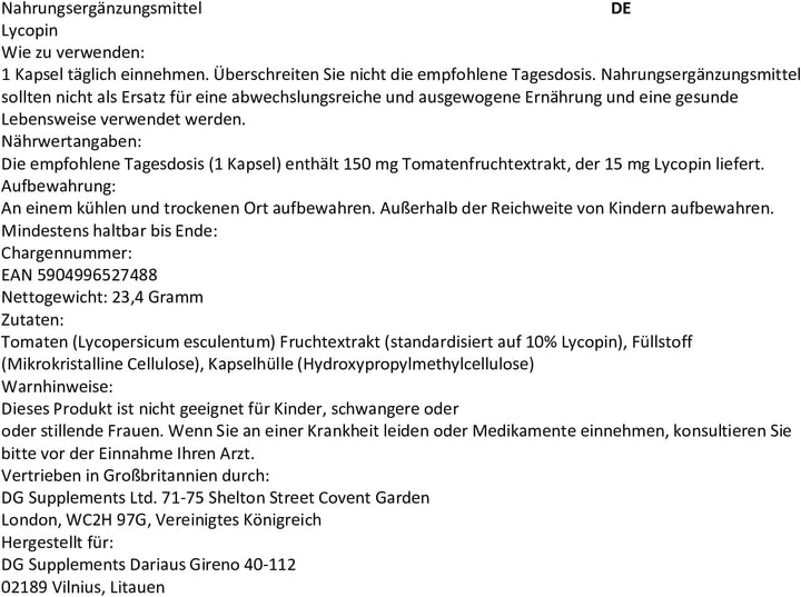 Lycopene 15Mg | 10% Beadlet | 90 Vegan Capsules | High Strength Antioxidant for Skin & Prostate Health | 3Rd Party Lab Tested