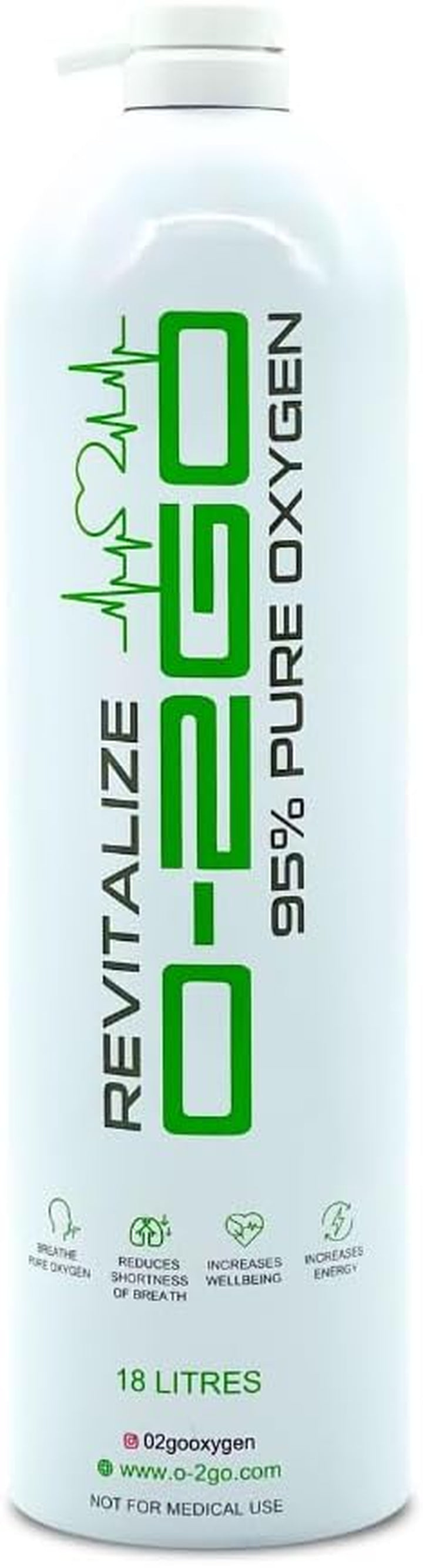 O-2GO 18L Oxygen Can with Mask and Tube - Revitalize 99.5% Pure Oxygen in a Lightweight Portable Canister | Take a Moment & Breathe with O-2GO Oxygen Cans (1 Can 1 Mask)