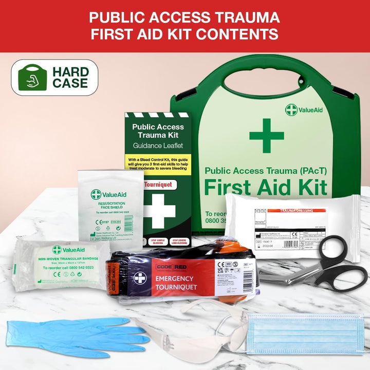 Public Access Trauma First Aid Kit - with 2 X Code RED Tourniquet - Hard Case