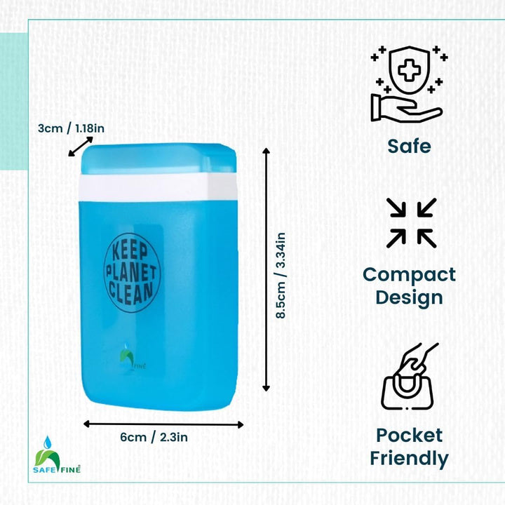 Travel Size Sharps Disposal Container for Diabetic Pen Needles, Blood Lancets and Test Strips - Compact Size Sharps Bin for Travel and Daily Personal Use - 2 Pieces Multiple Use Pack