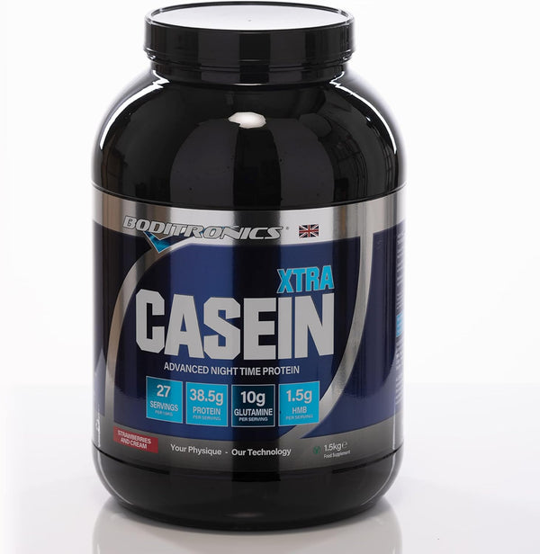 1.5Kg Casein Xtra, Slow Release Protein Powder with Contains Micellar Casein Supplement Amino Acids, Glutamine Protein Shakes (Strawberries & Cream) Casein protein, Slow-digesting protein, Protein supplement, Protein powder, Muscle recovery protein, Fitne