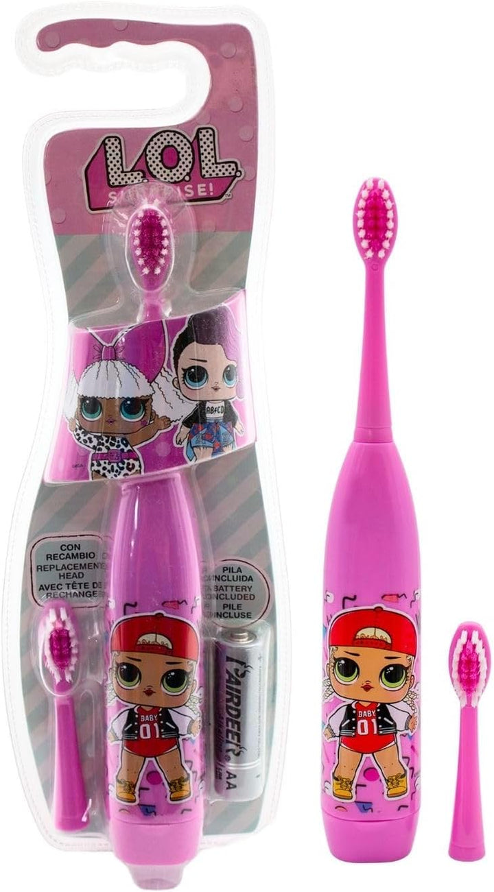 Batman Battery Powered Toothbrush for Kids – Soft & Zig-Zag Bristles for Superior Cleaning, Gentle on Teeth & Gums, Easy-Grip Handle, Includes Replacement Head & Battery, Ages 3+