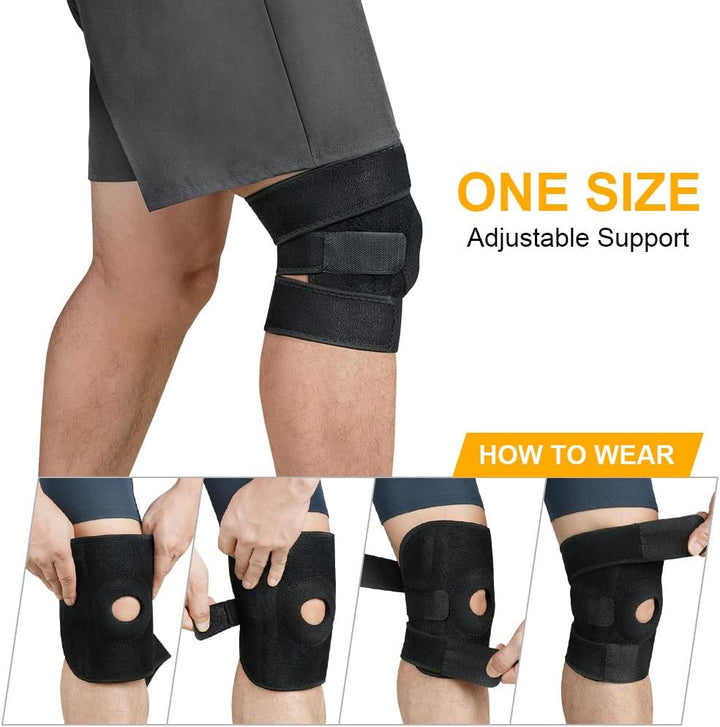 Knee Support Brace for Men and Women, Adjustable Compression Knee Patellar Tendon Support Brace for Arthritis, Joint Pain, Ligament Injury, Meniscus Tear, ACL, MCL, Tendonitis, Running, Sports