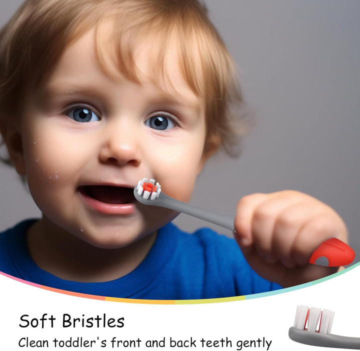 Ladybug Toddler Toothbrush for 2 Years+, Soft Red Dot Bristle Kids Toothbrush Age 2-4, Easy to Use, Oral Hygiene Care for Infant Teeth and Gums, Safe and Sturdy, 1Pc