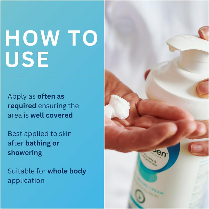 Moisturising Cream, for Dry, Itchy, Sensitive & Eczema-Prone Skin, Soothe, Moisturise, Hydrate, & Protect, Dermatological Moisturiser,Daily Use on the Body, Fragrance Free, 1 X 475Ml