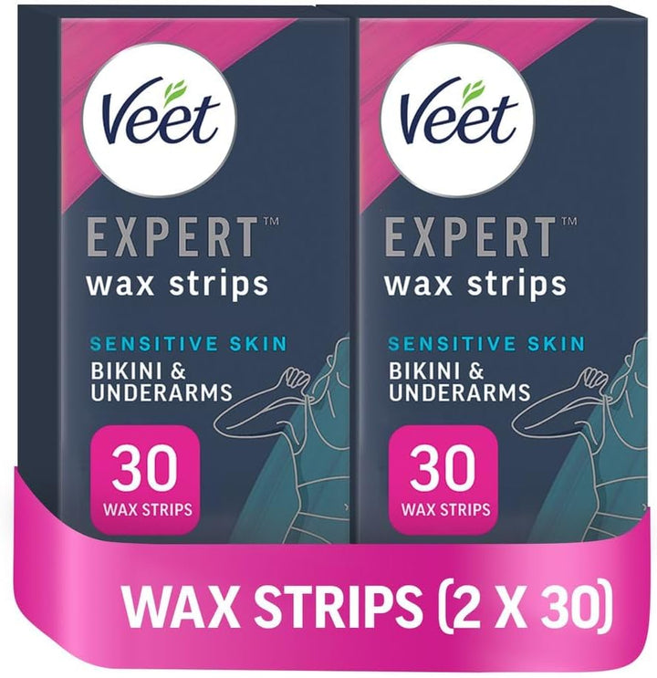 Expert Cold Wax Strips, 40 Count + 4 Finish Wipes, Hair Removal Kit for Smooth Legs, Gentle Solution for Delicate Skin, Easy and Effective Use