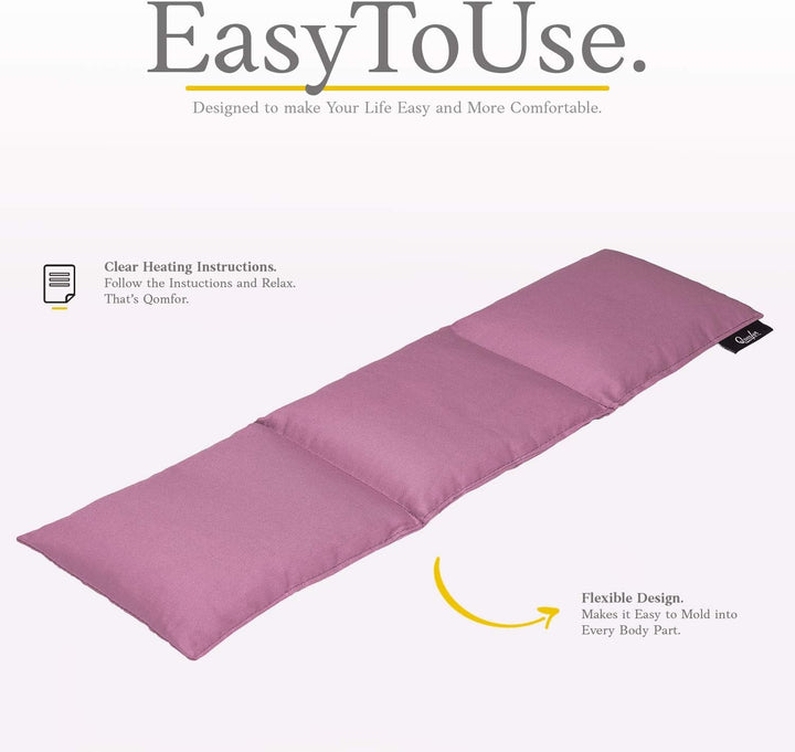 Large Wheat Bag for Pain Relief - Microwavable Heat Pack with Lavender - Flexible Heat Pad for Back, Neck, Shoulder, Period Pain Relief - Soft & Soothing Heated Neck Warmer (Purple)