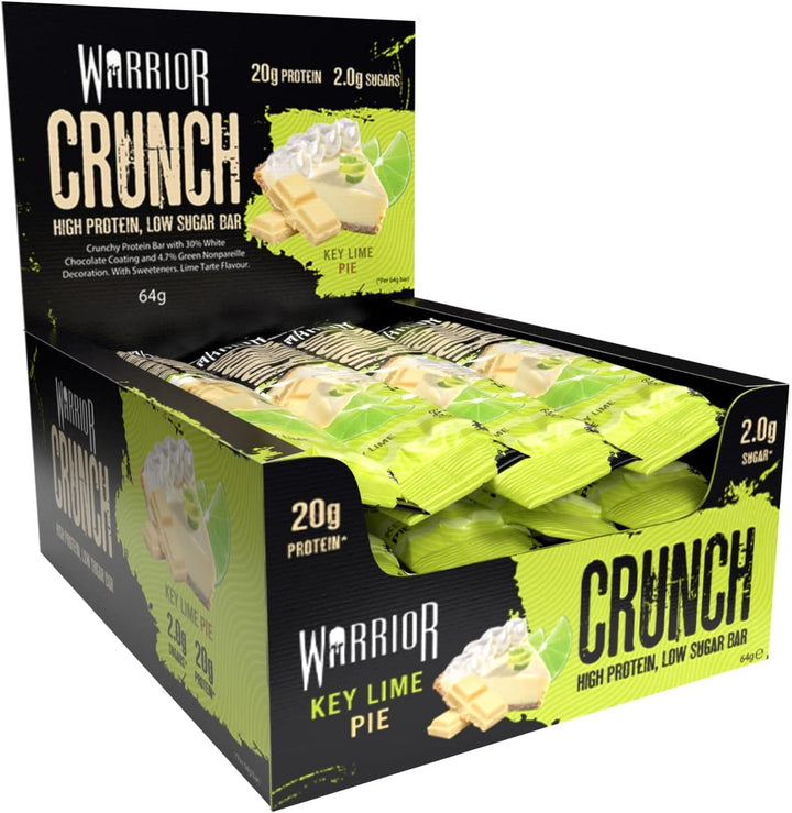Crunch - High Protein Bars - 20G Protein Each Bar - Low Carb, Low Sugar Snack - 12 Pack X 64G (White Chocolate)