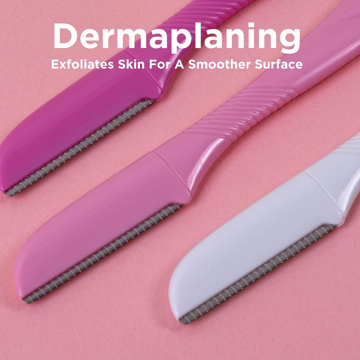 Intuition Eyebrow Shaper for Women, Pack of 3 Disposable Razors, Exfoliating Dermaplaning Tool, Facial Hair Remover & Trimmer