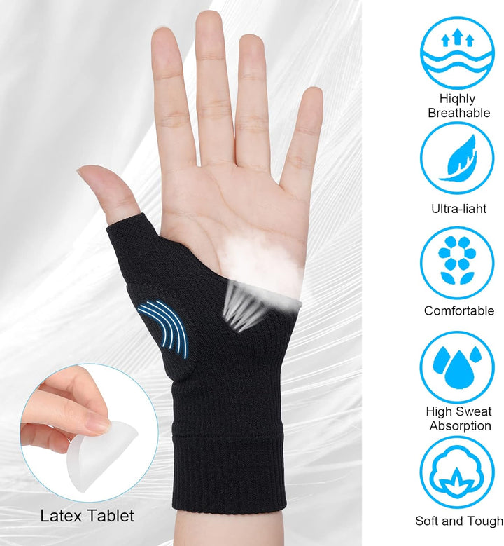 Arthritis Gloves, Elastic Wrist Support Thumb Support Brace with Gel, Breathable Comfortable Carpal Tunnel Splint per Relieves Wrist Thumb Pain, Sprains, Tendonitis and Joint Pain (S)