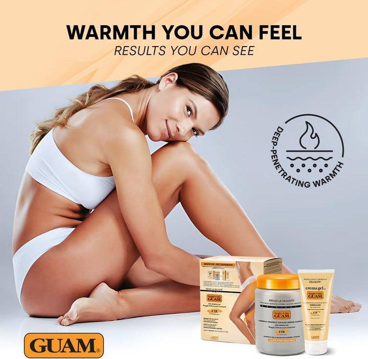 FIR Seaweed Mud anti Cellulite Treatment + Tourmaline Cellulite Cream Gel Set - Body Leg & Tummy Tightening Duo - 1Kg Hot Body Warp Cellulite Remover & 250Ml Slimming Mud Gel - Skin Firming Cream