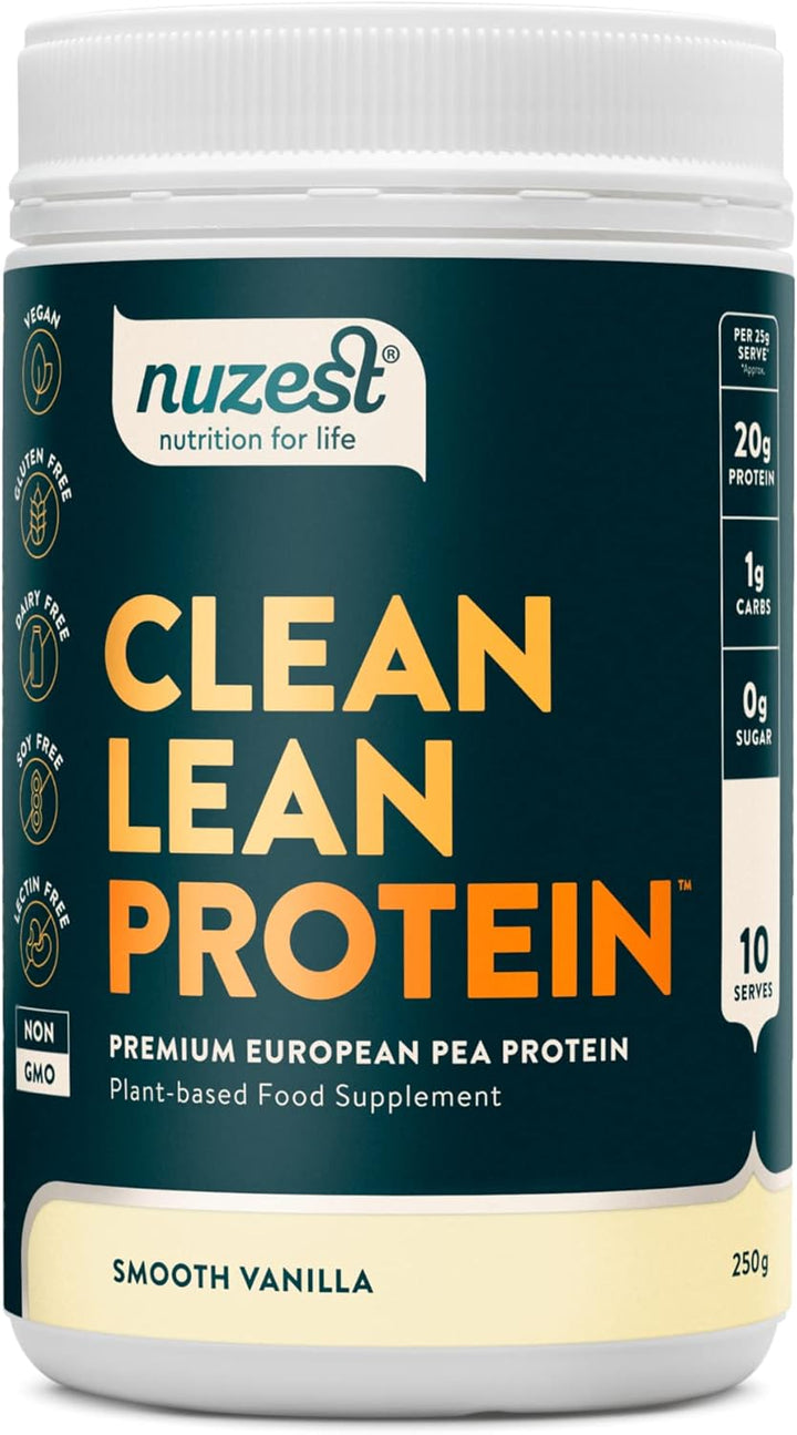 Vegan Protein Powders by  - Clean Lean Protein - Smooth Vanilla - Plant Based Pea Protein Shake - Low Calorie & Low Carb - Gluten Free - Dairy Free - 500G (20 Servings)
