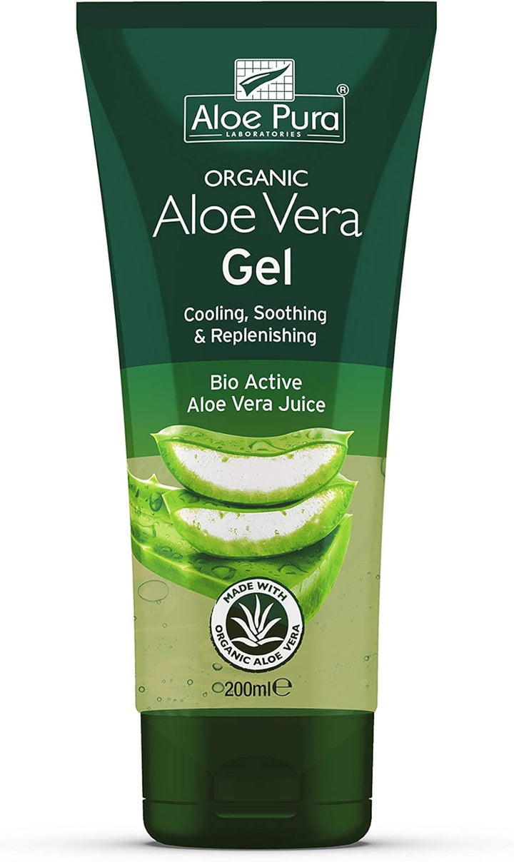 , Organic Aloe Vera Gel, Natural, Vegan, Cruelty Free, Paraben & SLS Free, Cooling, Soothing, 100Ml