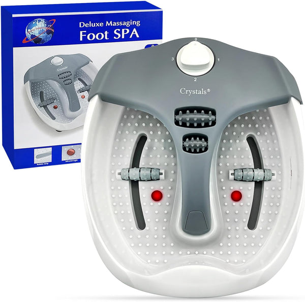 Foot Spa and Massager Pedicure Bath with Electric Temperature Controller Heater, Bubbles, Soothing Vibration Massage Rollers, Infrared Lights for Tired Feet Therapeutic, 80 Watt