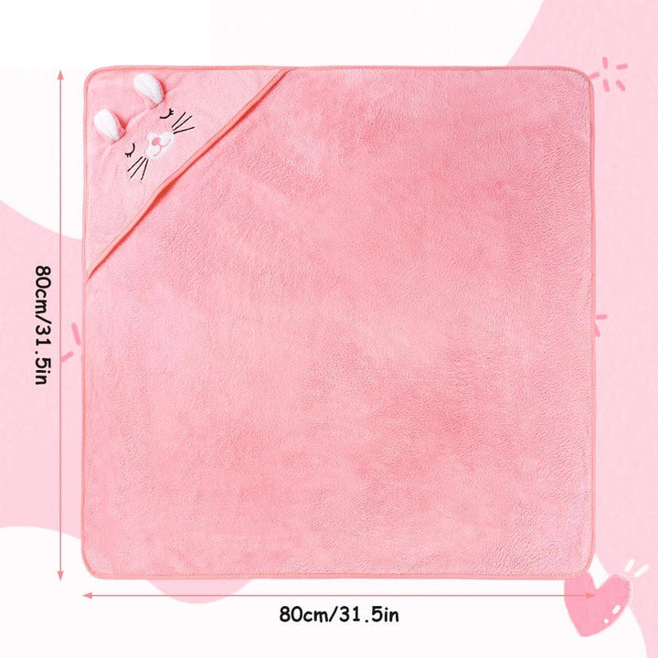 Baby Towels with Hood, Baby Bath Towels, 80X80Cm Soft and Absorbent Large Baby Bath Towel for Newborn and Infant, Toddler Bath Towel for Boys and Girls (Pink)