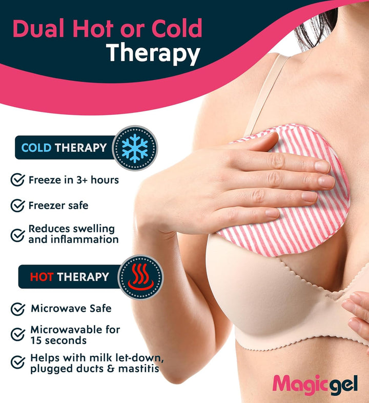 Luxury Breast Therapy Pack | the Breastfeeding Essentials for Nursing Mothers | Includes 2X Breast Ice Packs (Hot or Cold) for Breastfeeding or Breast Augmentation Post Surgery Pain Relief