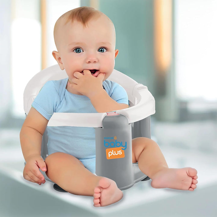 Baby Bath Seat for 6 Months plus | Portable Non-Slip Baby Bath Chair | Bath Seat with Suction Cups | Baby Bath Support Seat (Grey)