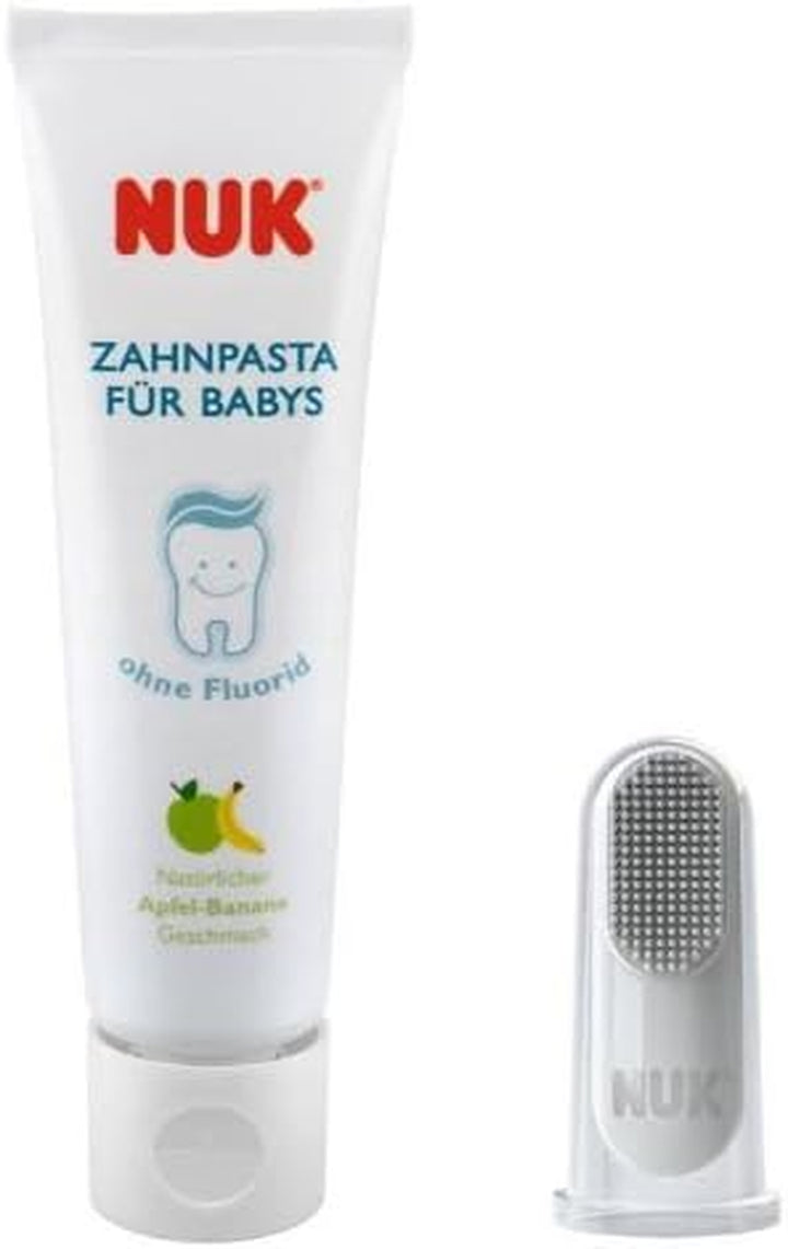 10256396 Oral Care Set Consisting of Baby Toothpaste with Natural Apple/Banana Flavour and Finger Toothbrush/Bpa