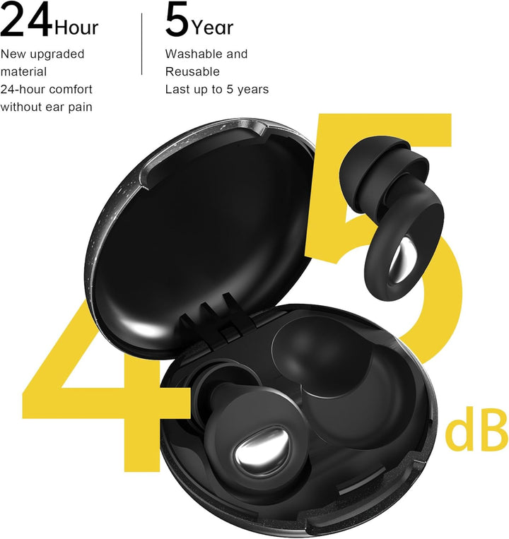 Ear Plugs for Sleep 2.0 - Metal  Mute Upgrade | 45Db Lab-Proven Noise Cancelling, Military Silicone for Side Sleepers, Reusable + 8-Tip Fit System