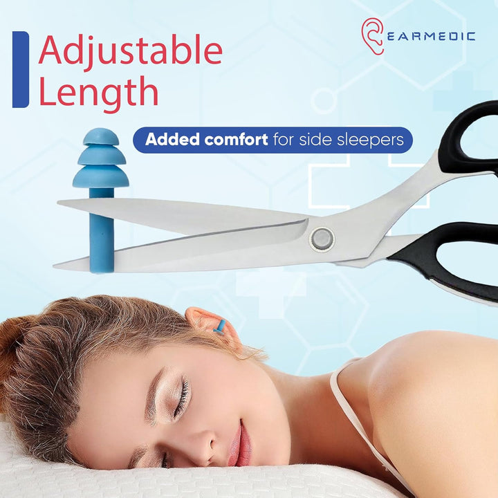 Ear Plugs for Sleep - 6 Pairs Soft Silicone Reusable Noise Cancelling Earplugs for Side Sleepers & Snoring